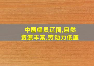 中国幅员辽阔,自然资源丰富,劳动力低廉