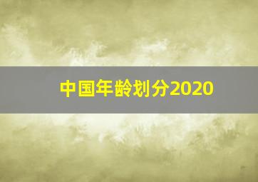 中国年龄划分2020