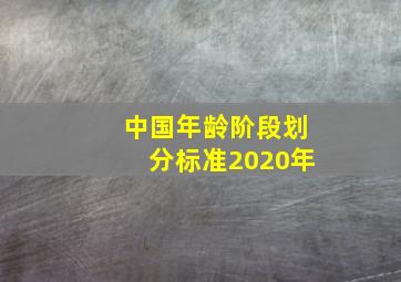 中国年龄阶段划分标准2020年