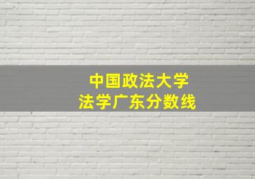 中国政法大学法学广东分数线