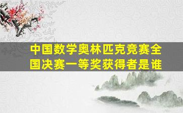 中国数学奥林匹克竞赛全国决赛一等奖获得者是谁