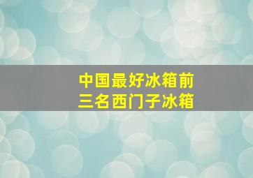 中国最好冰箱前三名西门子冰箱