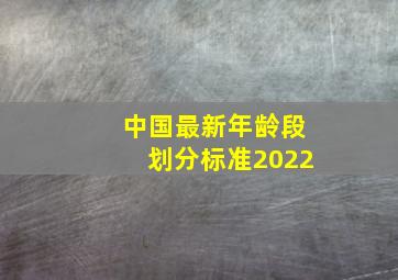 中国最新年龄段划分标准2022