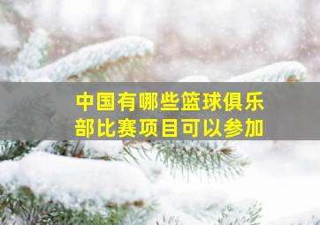 中国有哪些篮球俱乐部比赛项目可以参加