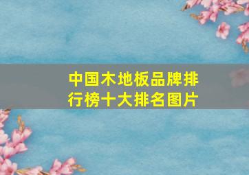 中国木地板品牌排行榜十大排名图片