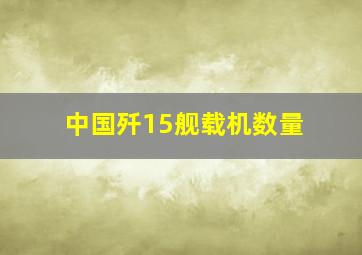 中国歼15舰载机数量