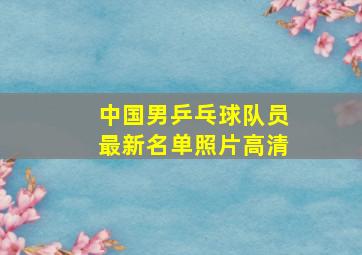 中国男乒乓球队员最新名单照片高清