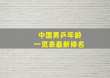 中国男乒年龄一览表最新排名