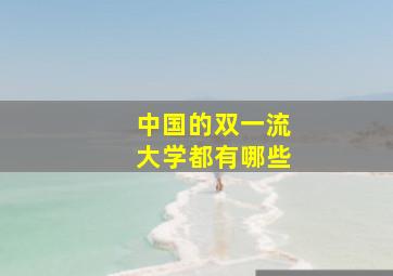 中国的双一流大学都有哪些