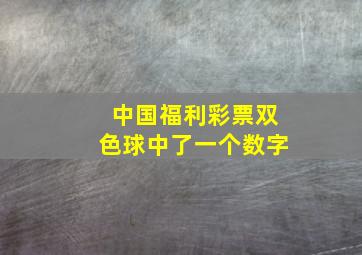 中国福利彩票双色球中了一个数字