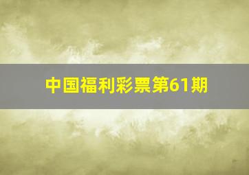 中国福利彩票第61期