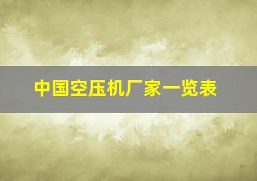 中国空压机厂家一览表