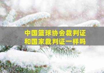 中国篮球协会裁判证和国家裁判证一样吗