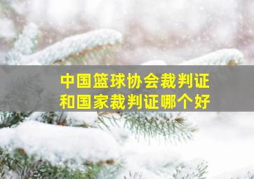 中国篮球协会裁判证和国家裁判证哪个好