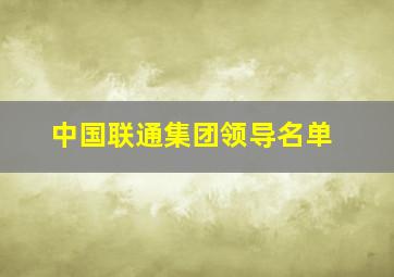 中国联通集团领导名单