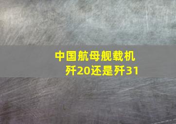 中国航母舰载机歼20还是歼31