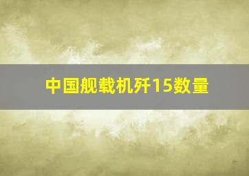 中国舰载机歼15数量