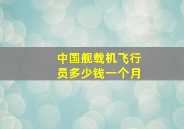 中国舰载机飞行员多少钱一个月