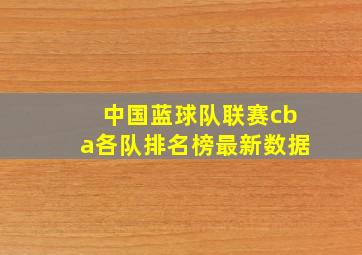 中国蓝球队联赛cba各队排名榜最新数据