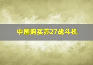 中国购买苏27战斗机