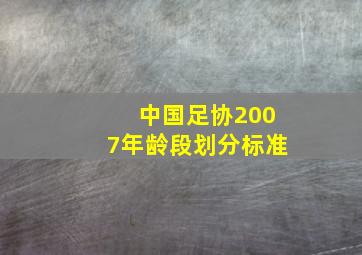 中国足协2007年龄段划分标准