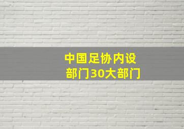 中国足协内设部门30大部门