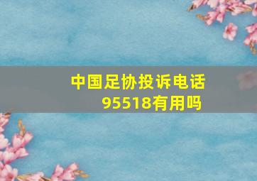 中国足协投诉电话95518有用吗