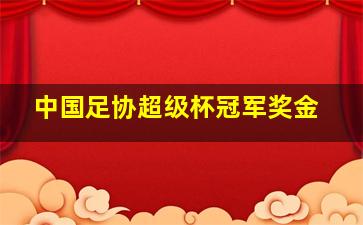 中国足协超级杯冠军奖金