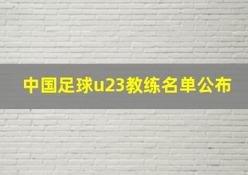 中国足球u23教练名单公布