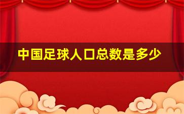 中国足球人口总数是多少