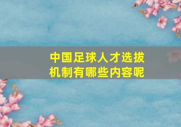 中国足球人才选拔机制有哪些内容呢