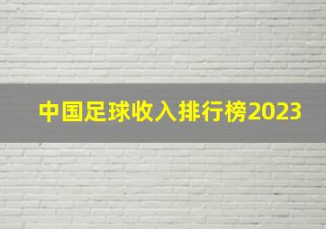 中国足球收入排行榜2023