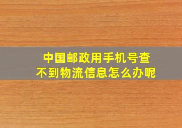 中国邮政用手机号查不到物流信息怎么办呢