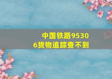 中国铁路95306货物追踪查不到