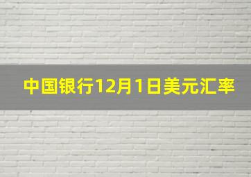 中国银行12月1日美元汇率