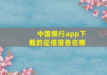 中国银行app下载的征信报告在哪