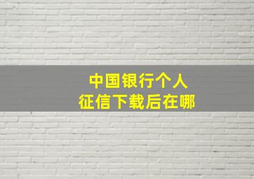 中国银行个人征信下载后在哪