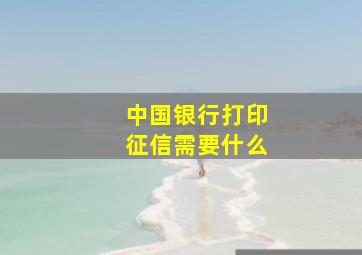 中国银行打印征信需要什么