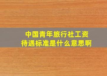 中国青年旅行社工资待遇标准是什么意思啊