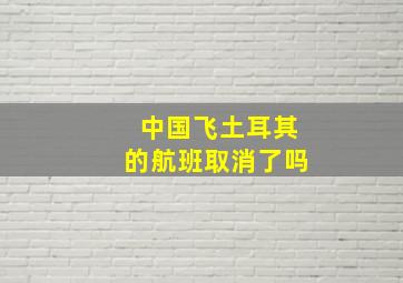 中国飞土耳其的航班取消了吗