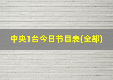 中央1台今日节目表(全部)