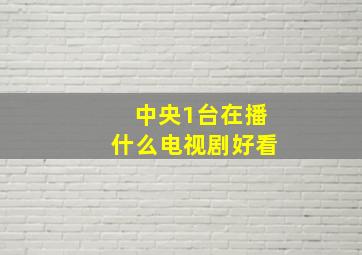 中央1台在播什么电视剧好看