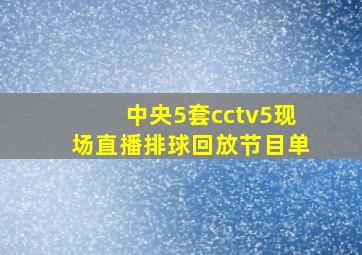 中央5套cctv5现场直播排球回放节目单