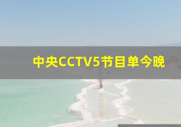 中央CCTV5节目单今晚