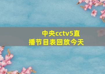 中央cctv5直播节目表回放今天