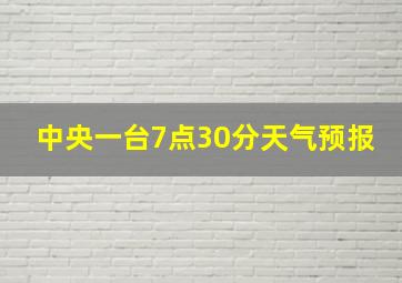 中央一台7点30分天气预报