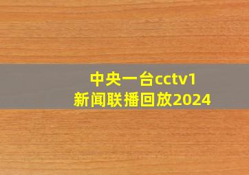 中央一台cctv1新闻联播回放2024