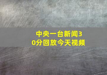 中央一台新闻30分回放今天视频