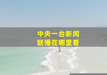 中央一台新闻联播在哪里看