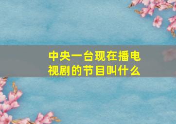 中央一台现在播电视剧的节目叫什么